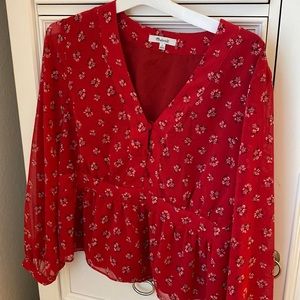 Madewell red blouse